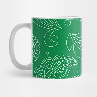 Mandala Pattern Green and White Halloween Fall Autumn Season Mug